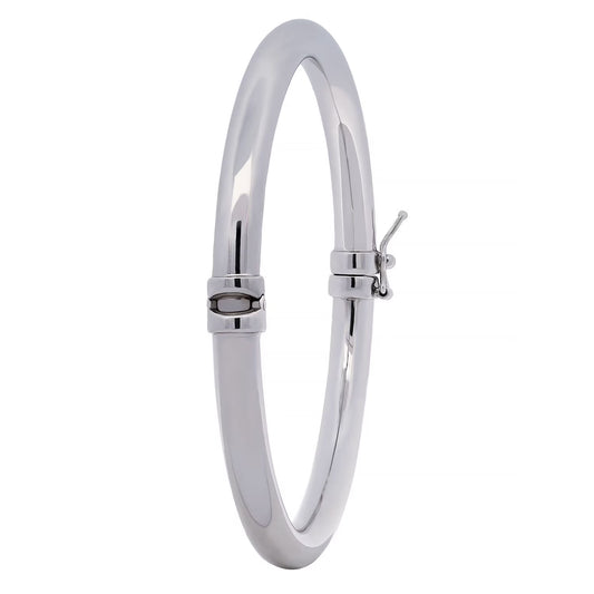 Italian High Polished Bangle in Sterling Silver