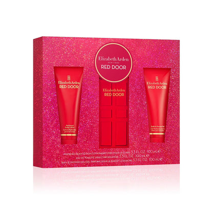 Eau de Toilette 3.3 fl. oz, 3.3 fl. oz body lotion, and Shower Gel 3.3 fl. oz.