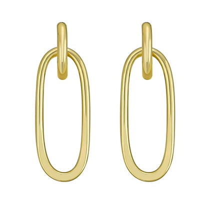 Open Oval Dangle Earring in 14K Yellow Gold
