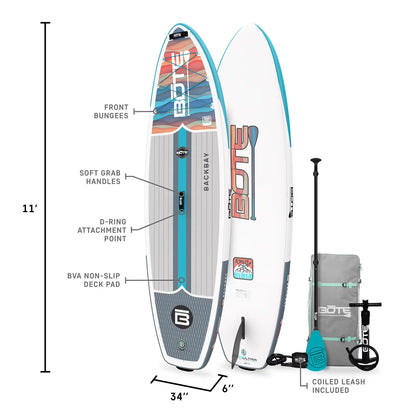 BOTE Backbay Aero Inflatable Stand Up Paddle Board 11'