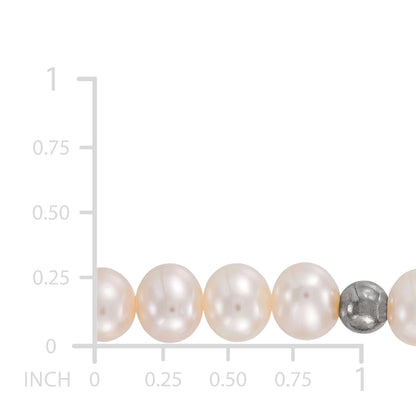Freshwater Cultured Pearl and Silver Bead 3 Piece Set in Sterling Silver