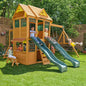 Overland Heights Wooden Swing Set with Monkey Bars