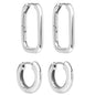 Huggie Hoop & Paperclip Earring Set in Sterling Silver