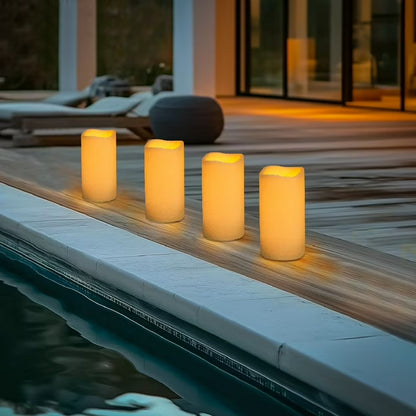 Rechargeable Indoor/Outdoor Candles, 4-Pack