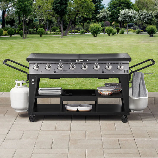 8-Burner Event Gas Grill with Griddle Top