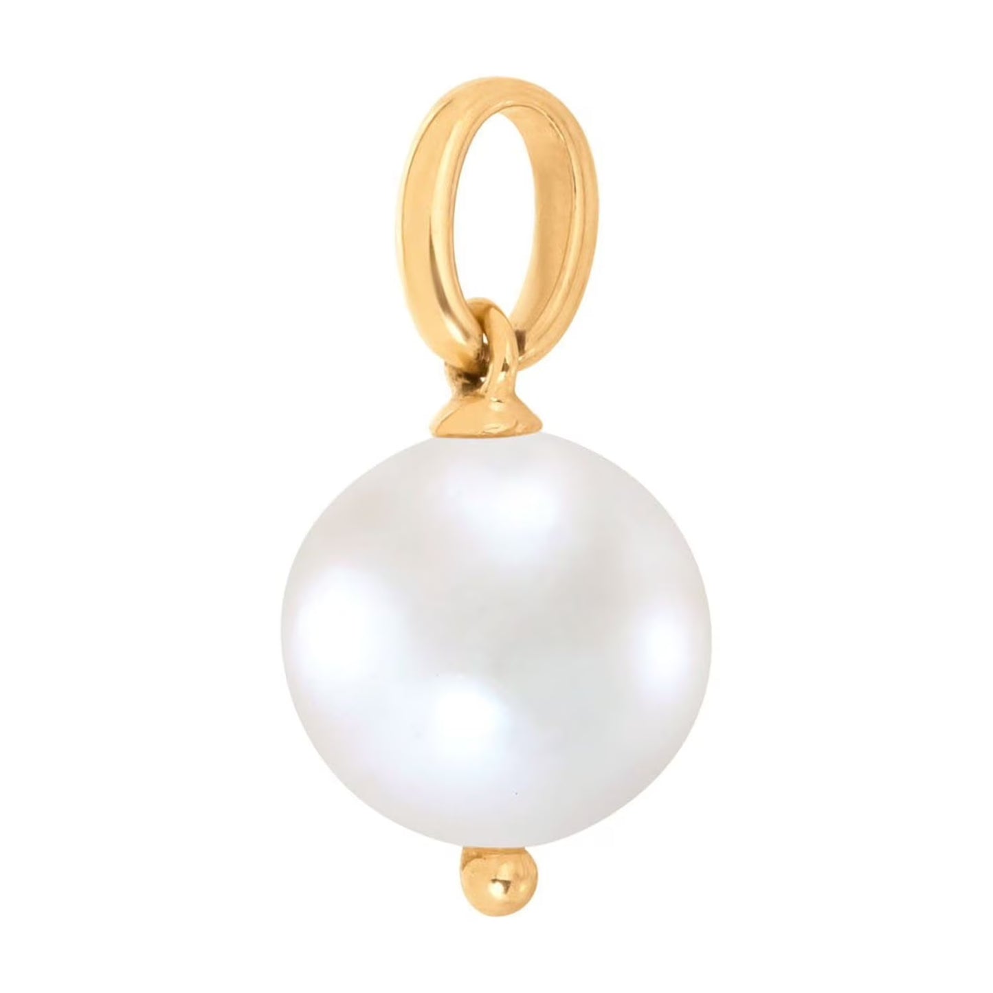 Cultured Pearl Charm Paperclip Bracelet in 14K Gold