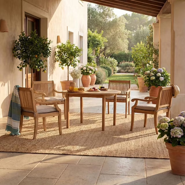 Mosko Teak Outdoor Dining Patio Set, 5pc