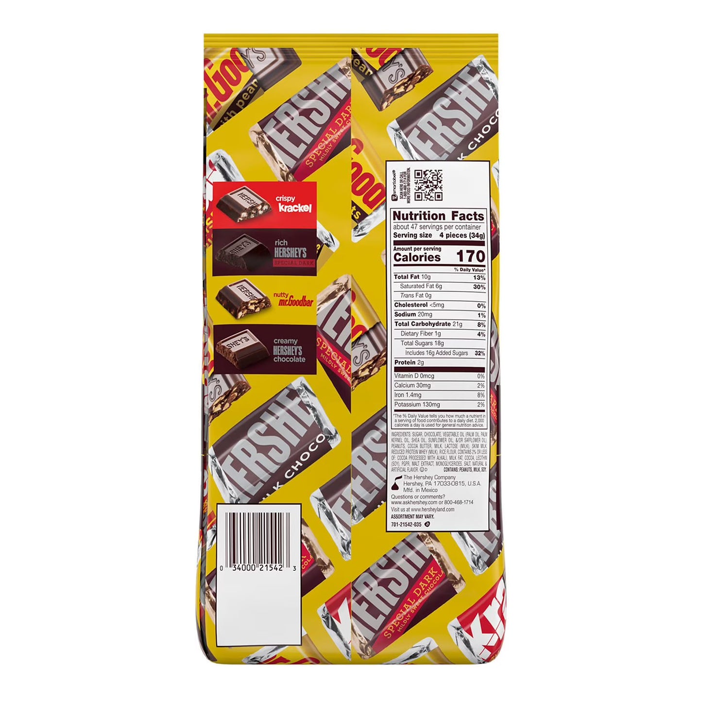 HERSHEY'S Miniatures Variety Pack Chocolate Candy, 180 pcs.