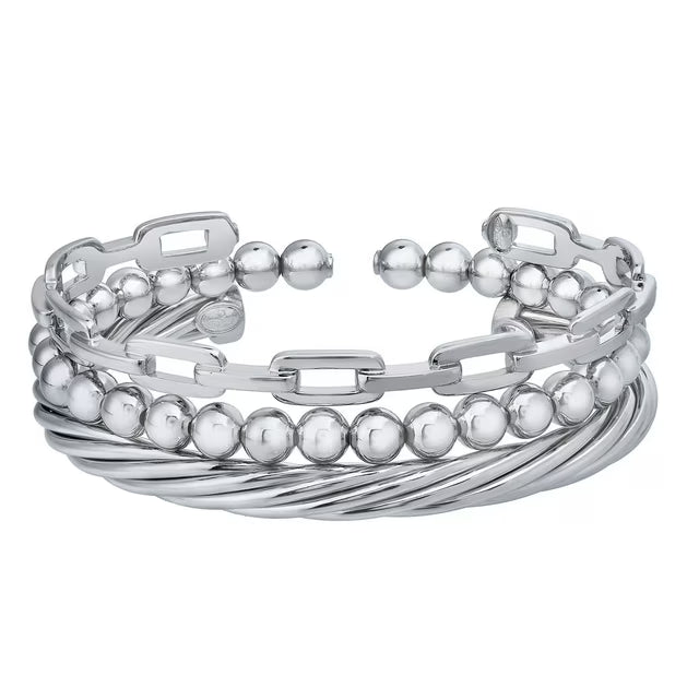3 Piece Polished Bangle Set in Sterling Silver