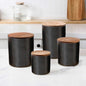 4-piece Canister With Acacia Wood Lid Set