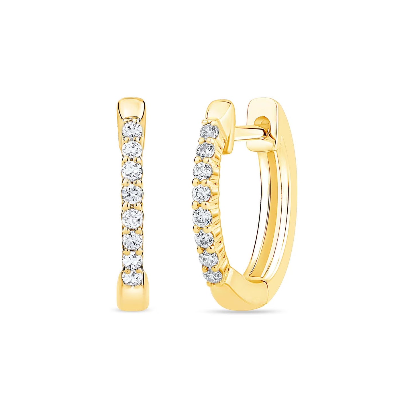 0.10 CT. T.W. Diamond Petite Hoop Earrings in 14K Gold