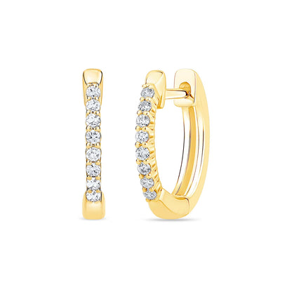 0.10 CT. T.W. Diamond Petite Hoop Earrings in 14K Gold