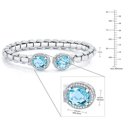 Amethyst & Treated Blue Topaz Bangle Set in Sterling Silver