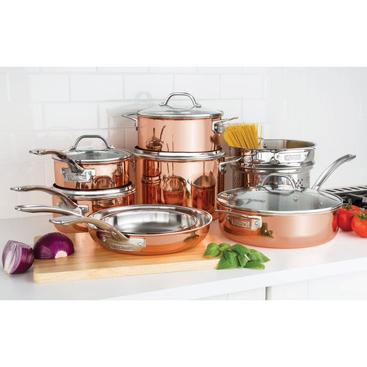 13-Piece Tri-Ply Copper Cookware Set
