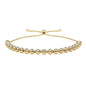 Diamond Cut Bead Bolo Bracelet in 14K Gold