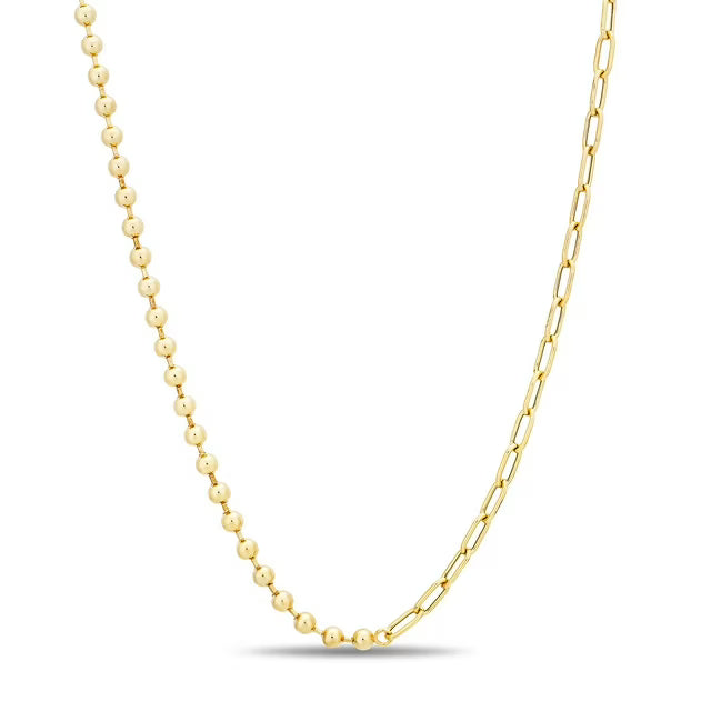 Neuhardt Ball & Paperclip Chain Necklace in 18K Gold Vermeil