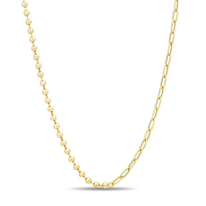 Neuhardt Ball & Paperclip Chain Necklace in 18K Gold Vermeil