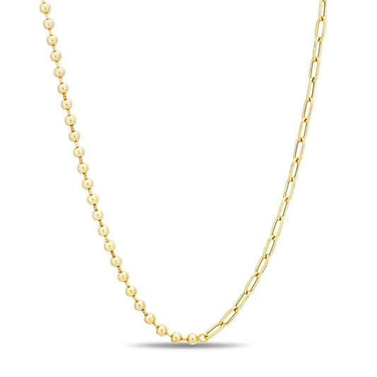 Neuhardt Ball & Paperclip Chain Necklace in 18K Gold Vermeil