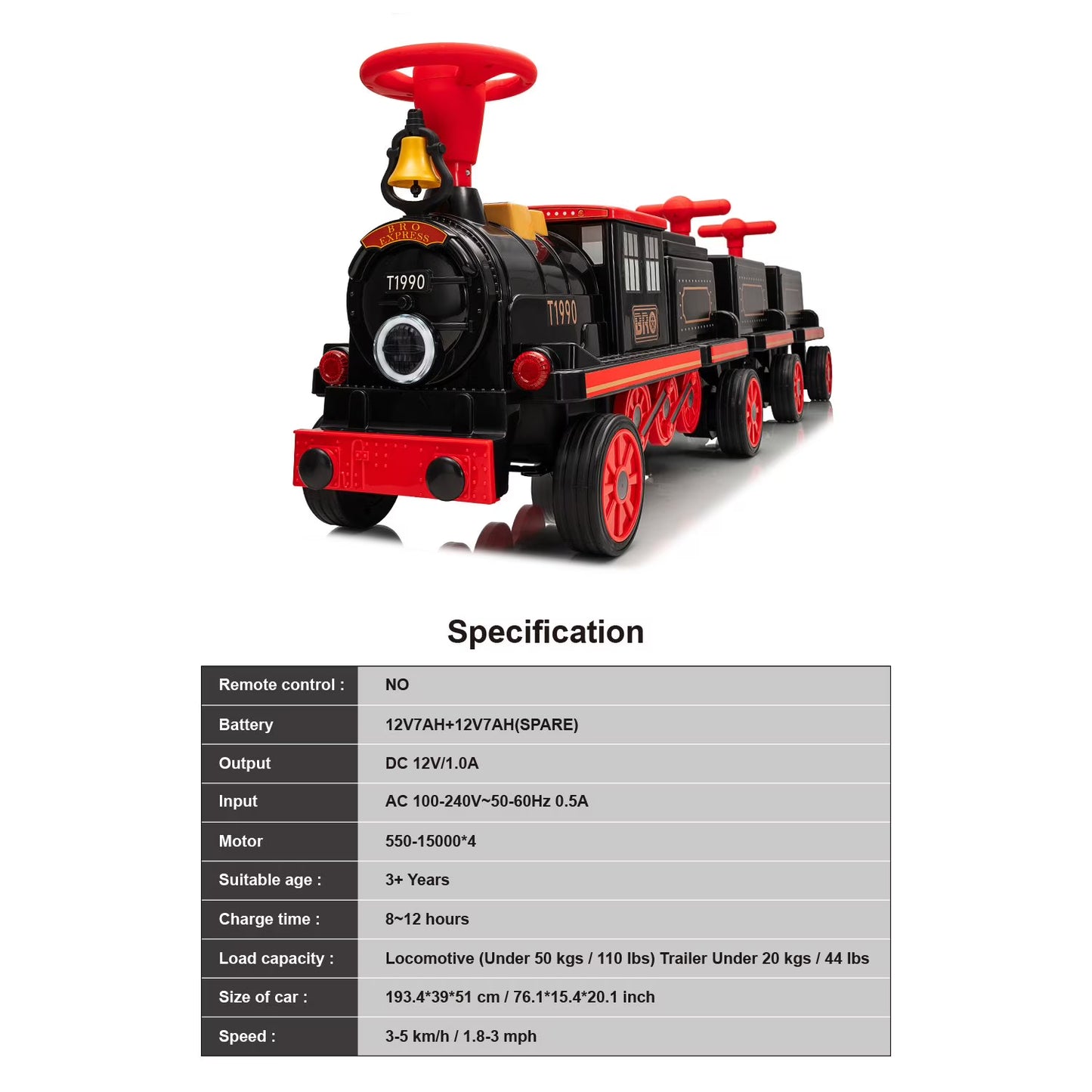 Train Kids 12 Volt Ride-On