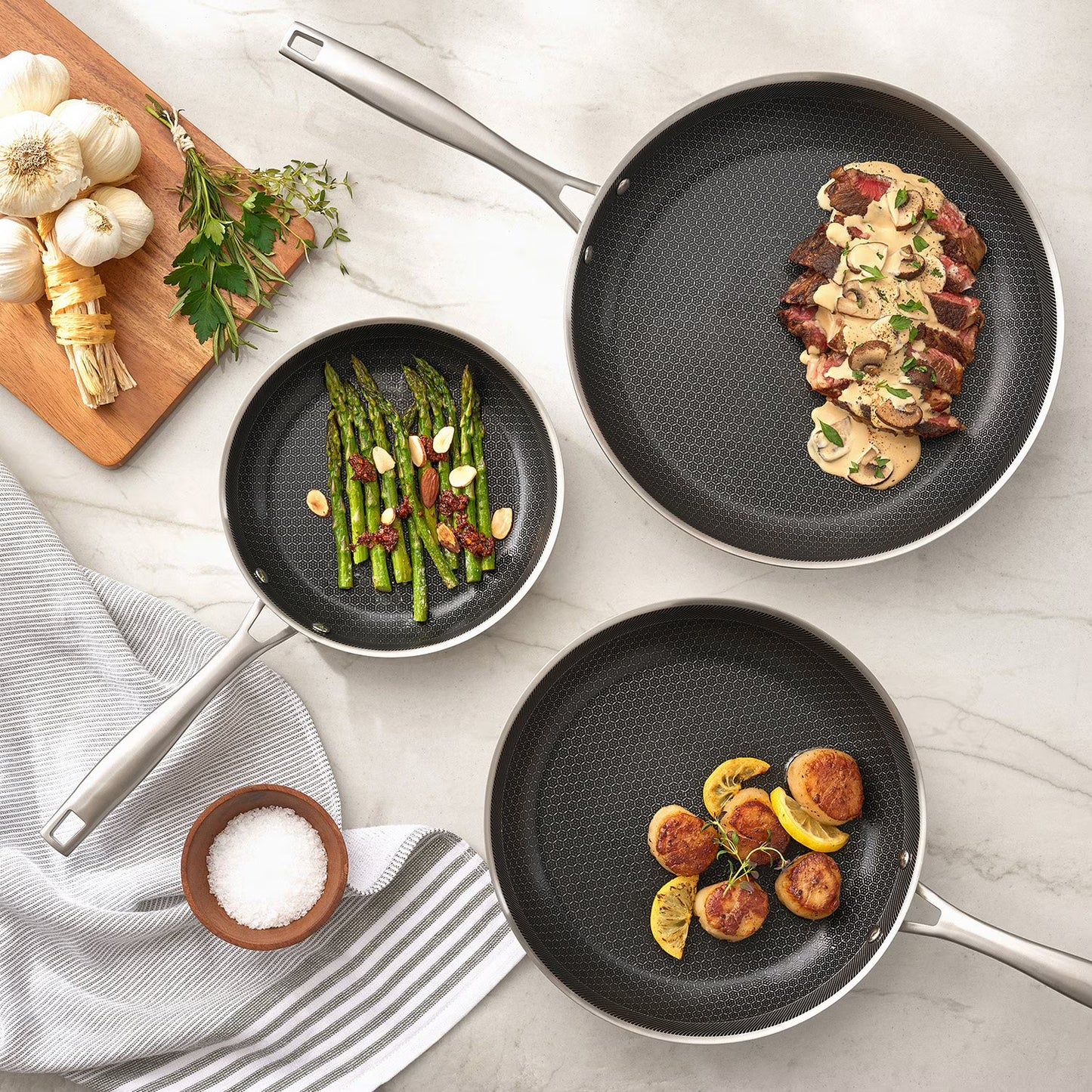 3-Piece Hybrid Fry Pan Set