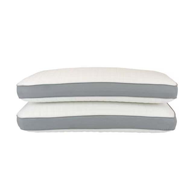 Luxury Resort Queen Memory Foam Pillow with Cooling Cover, Set of 2