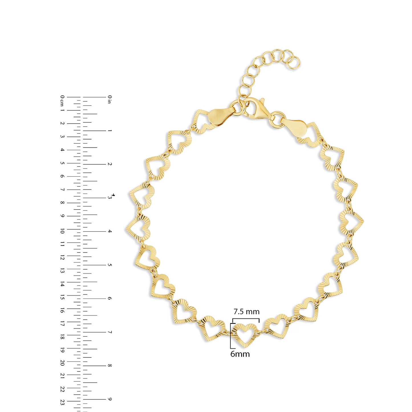 Cutout Heart Chain Bracelet in 18K Gold Vermeil