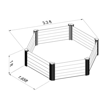 Hexagonal Garden Bed - Woodland Gray