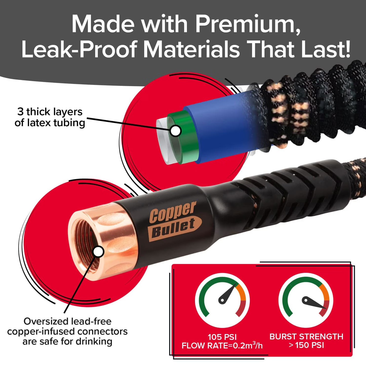 Copper Bullet 50' Expandable Garden Hose
