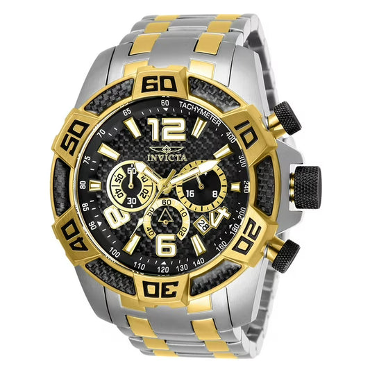 Invicta Men's Pro Diver Quartz 50mm Two Tone, Black Dial