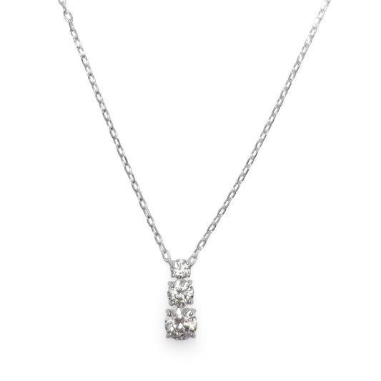Round Cut White Crystal Stilla Attract Pendant Necklace