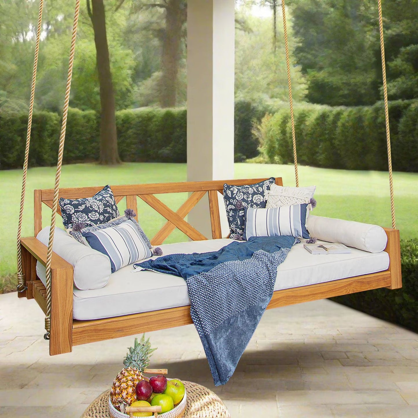 Modern Farmhouse Teak Daybed Swing