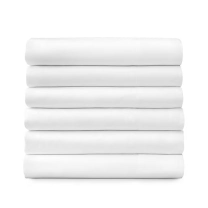 Hospitality Bulk Flat Bed Sheets, 6-Pack, White