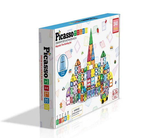 PicassoTiles Magnetic Tile Set, 240pc.