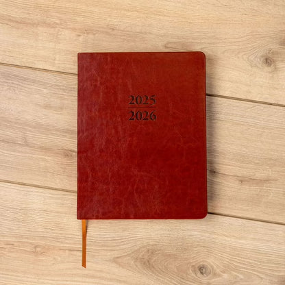 Large Brown 18-Month 2026 Planner, Spiral Bound