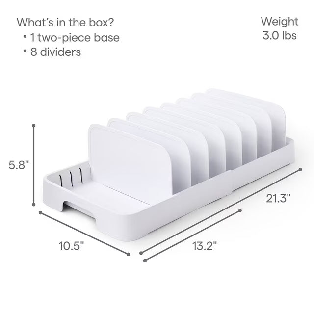 Food Container Lid Organizer, 40-Lid Capacity