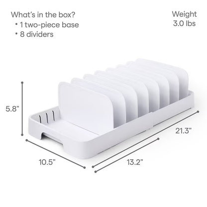 Food Container Lid Organizer, 40-Lid Capacity
