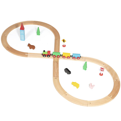 Wooden Figure 8 Train Track Set, 32 pc.