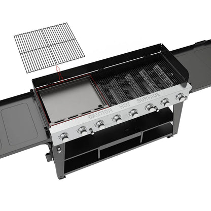 8-Burner Event Gas Grill with Griddle Top