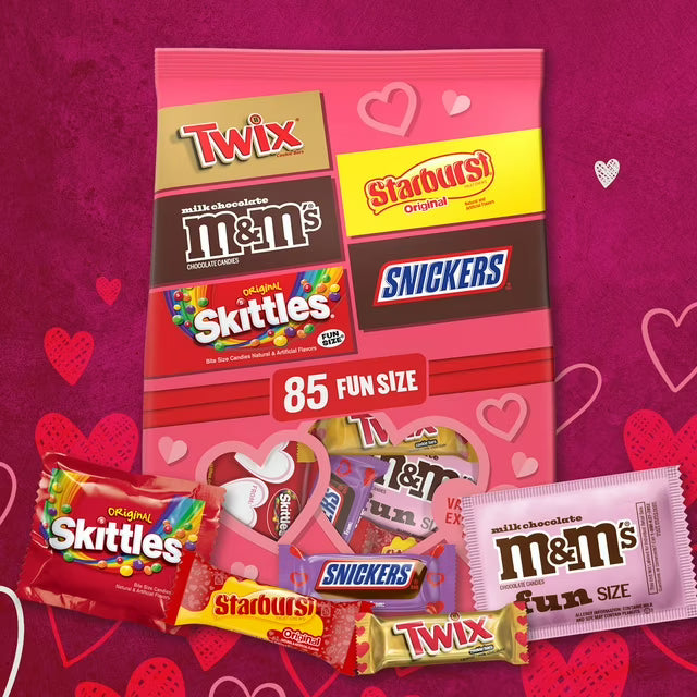 Mars Mixed Valentine's Day Candy, Variety Pack, Fun Size, 85 ct.