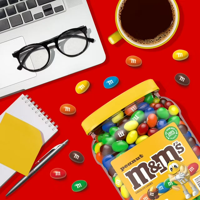 M&M'S Peanut Milk Chocolate Candy, 62 oz.