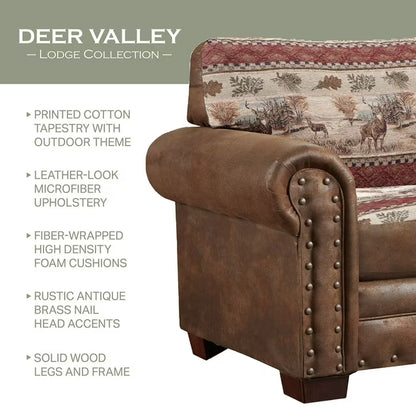 Deer Valley Loveseat With Solid Wood Frames
