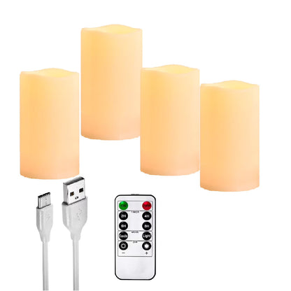 Rechargeable Indoor/Outdoor Candles, 4-Pack
