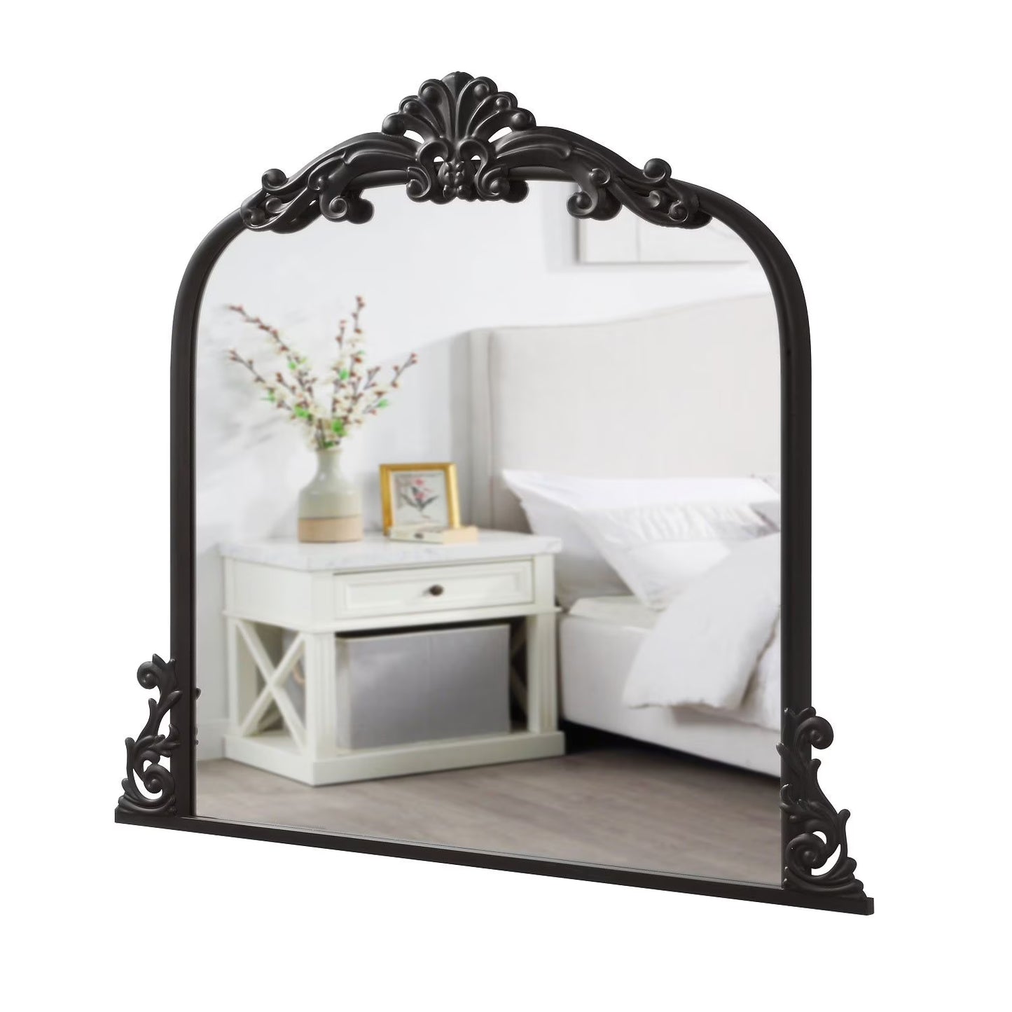 Filigree Wall Mirror, Black