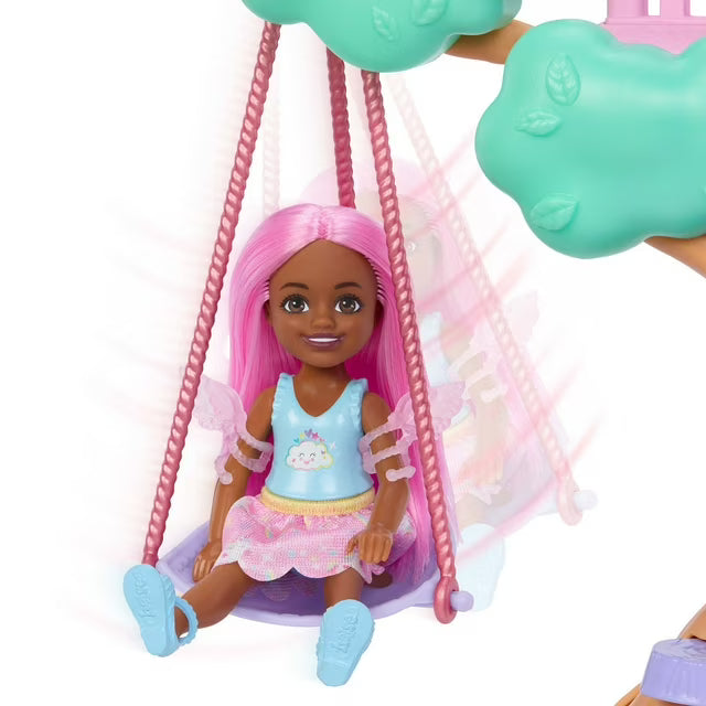 Fantasy Treehouse Playset with 2 Chelsea Dolls and Car