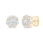 Lab Created Diamond Flower Earrings in 14K Gold, 1.00 C.T.T.W.