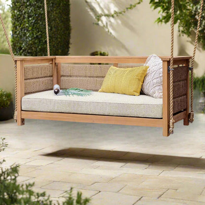Salinas Teak Wicker Porch Swing