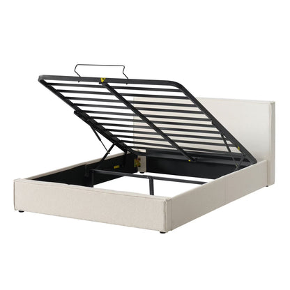 ZINUS Night Therapy Boucle Platform Bed Frame With Lifting Storage