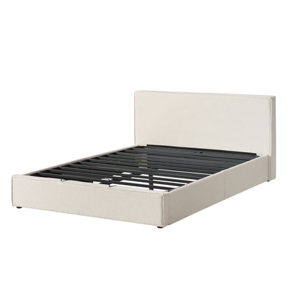 ZINUS Night Therapy Boucle Platform Bed Frame With Lifting Storage