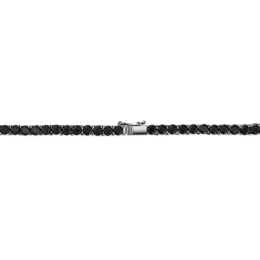 Men's Gemstone Tennis Necklace in Sterling Silver
