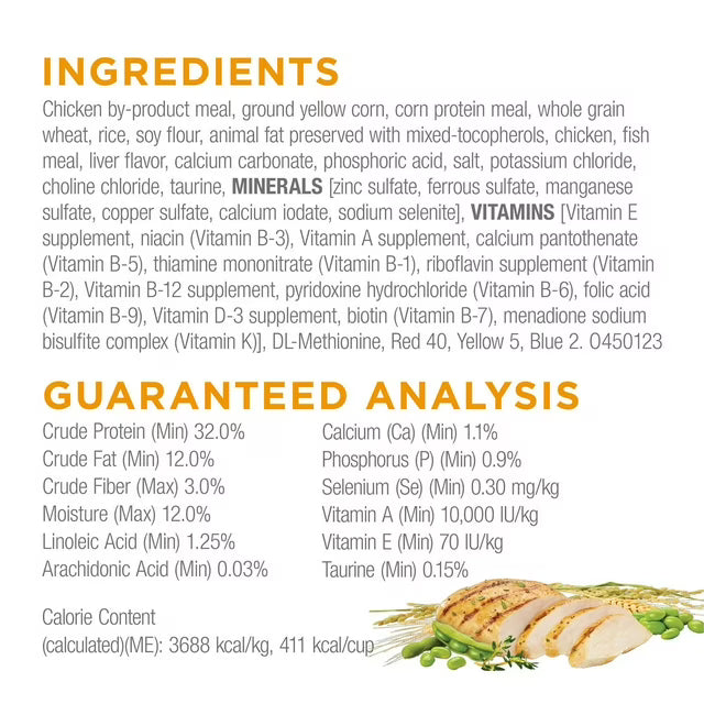 Chicken Flavored, Dry Cat Food, 25 lbs.